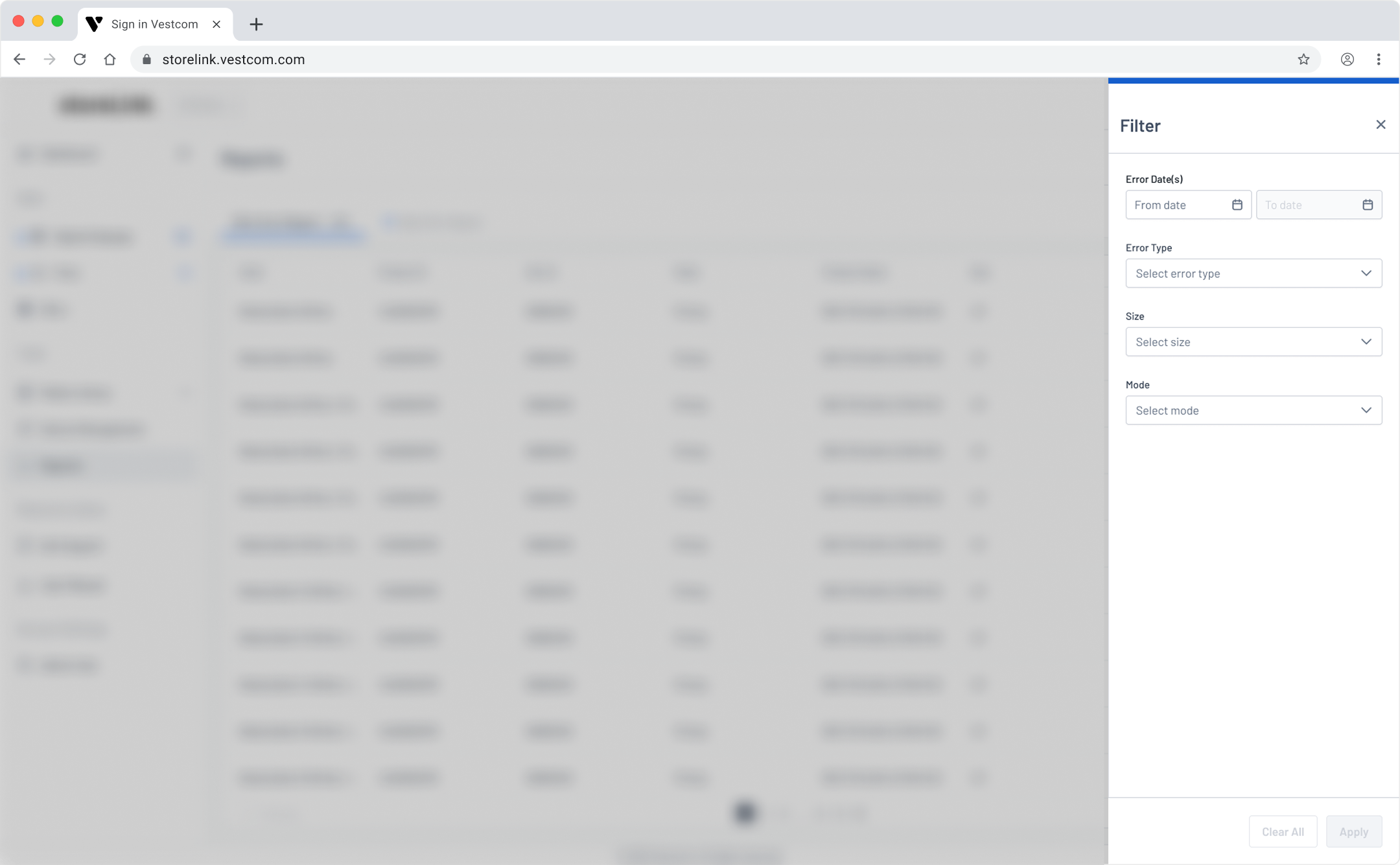 ESL Error Report Filter.png